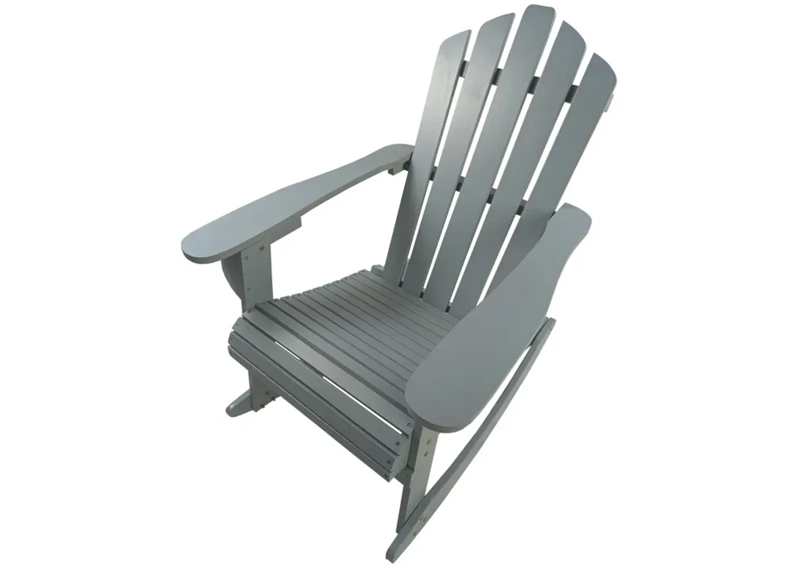 Reclining Wooden Outdoor Rocking Adirondack Chair, Walnut