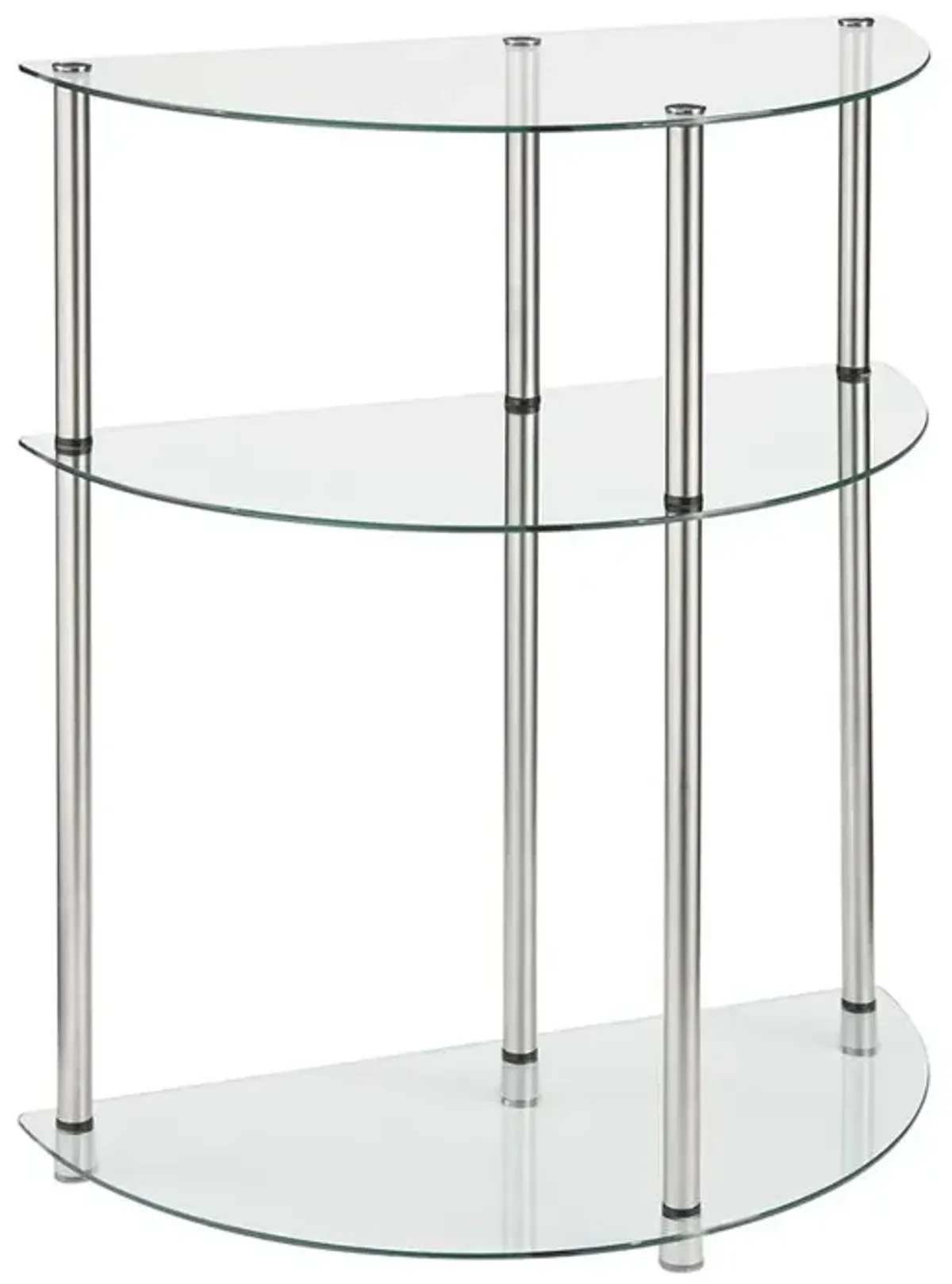 Convience Concept, Inc. Classic Glass 3 Tier Half-Circle Entryway Hall Table