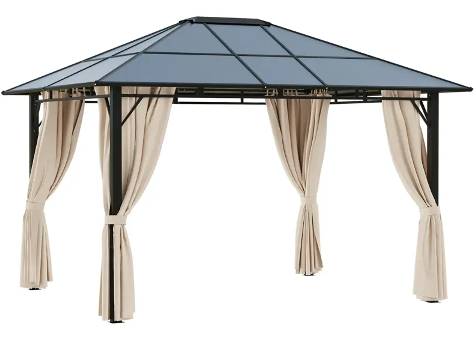 Durable Garden Shelter: 10'x12' Hardtop Gazebo with Polycarbonate Roof