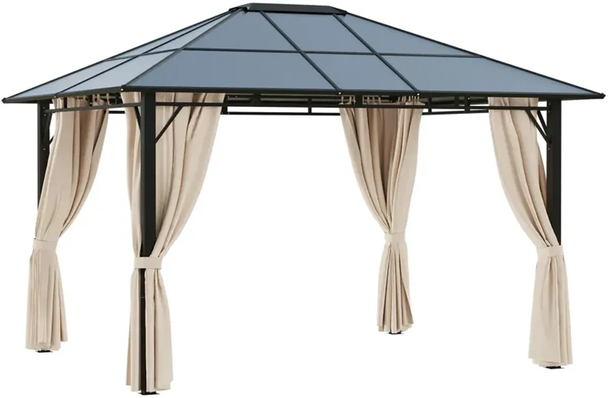 Durable Garden Shelter: 10'x12' Hardtop Gazebo with Polycarbonate Roof