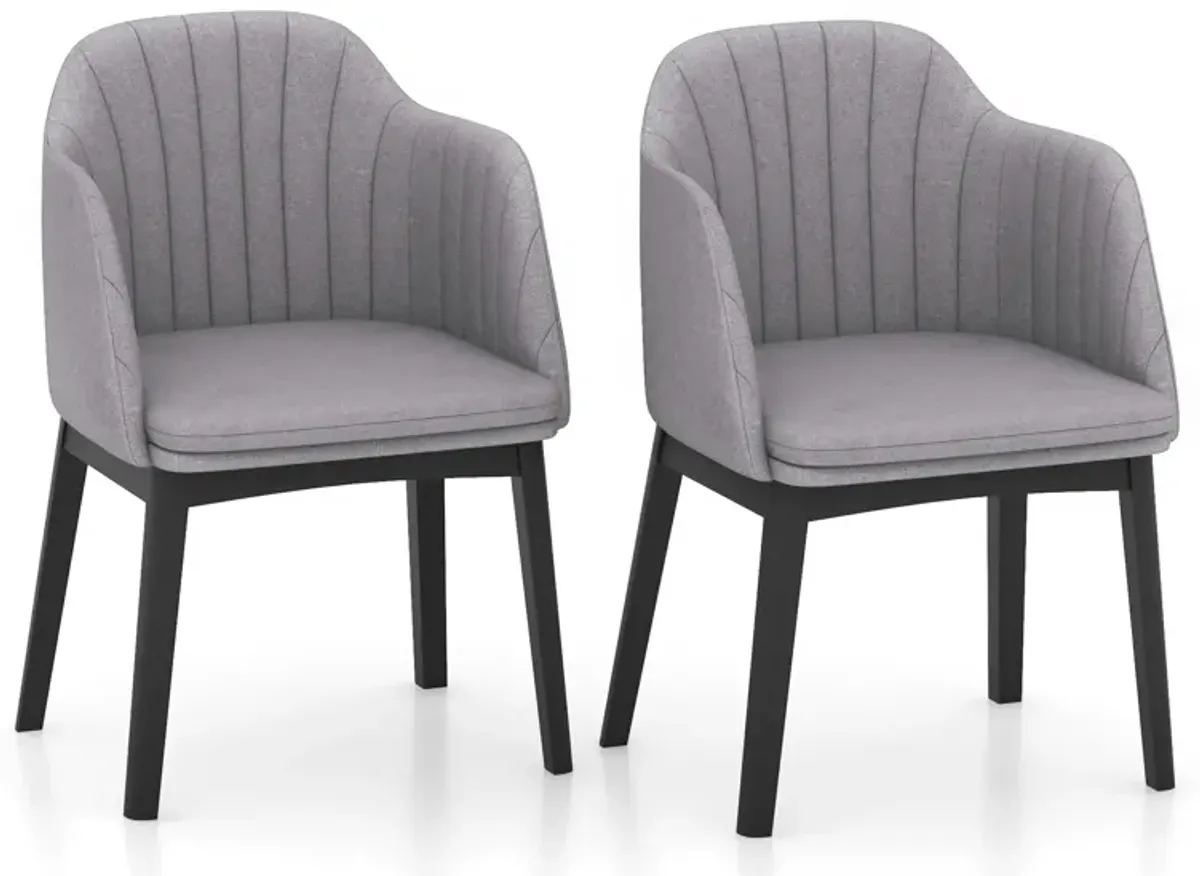 Upholstered Velvet Accent Modern Dining Chairs Set of 2 with Curved Backrests