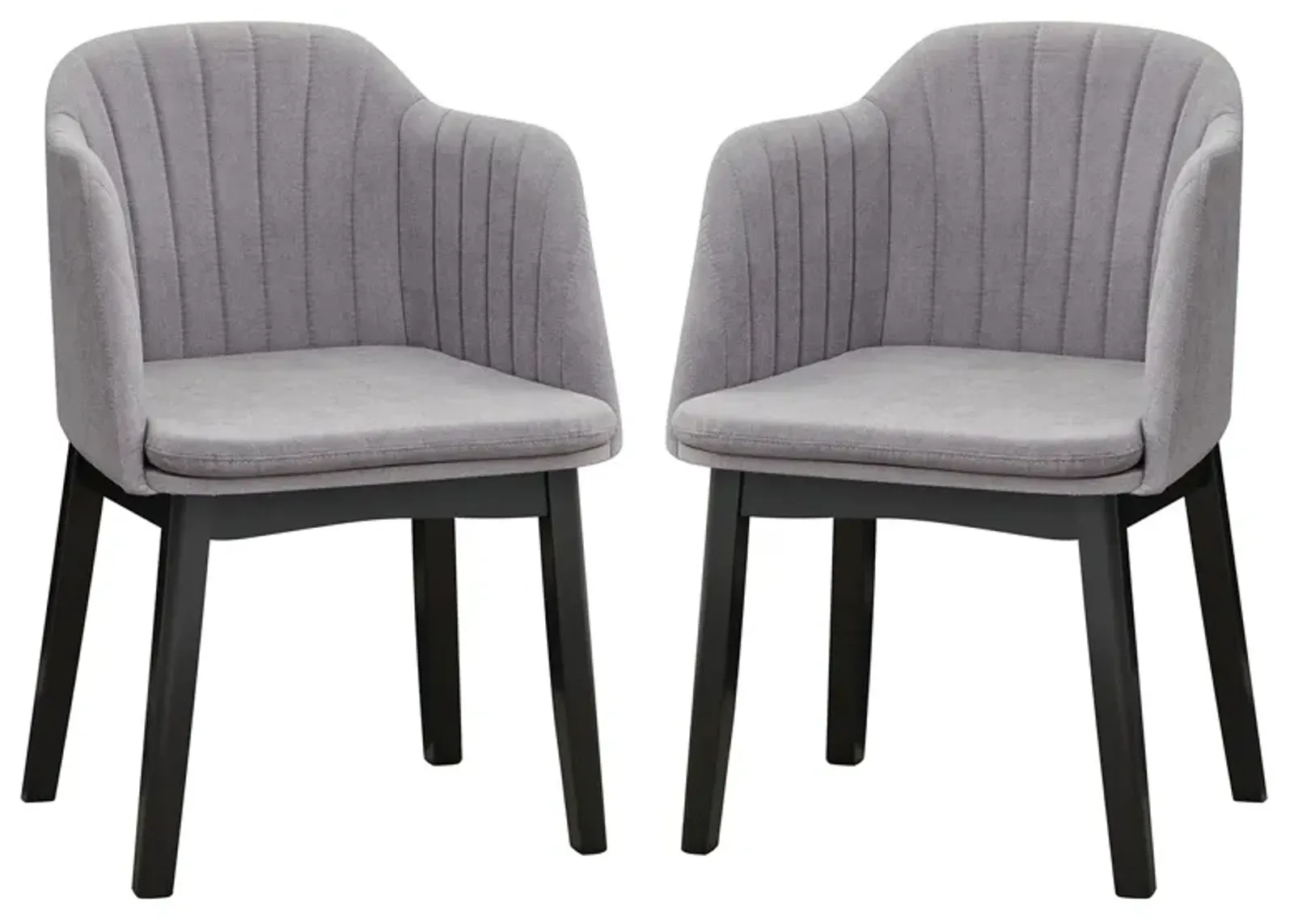 Upholstered Velvet Accent Modern Dining Chairs Set of 2 with Curved Backrests