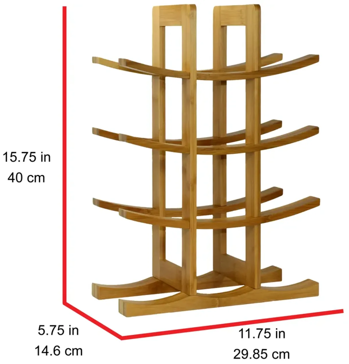 Oceanstar 12-Bottle Natural Bamboo Wine Rack