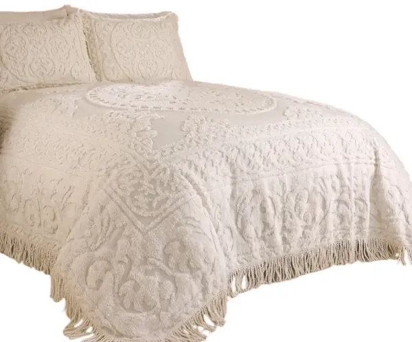 Cotton Chenille Bedspread with 2 Standard size Pillow Shams