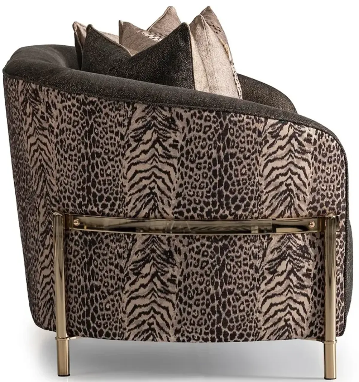 Michael Amini Lisbon Loveseat - Onyx/Gold