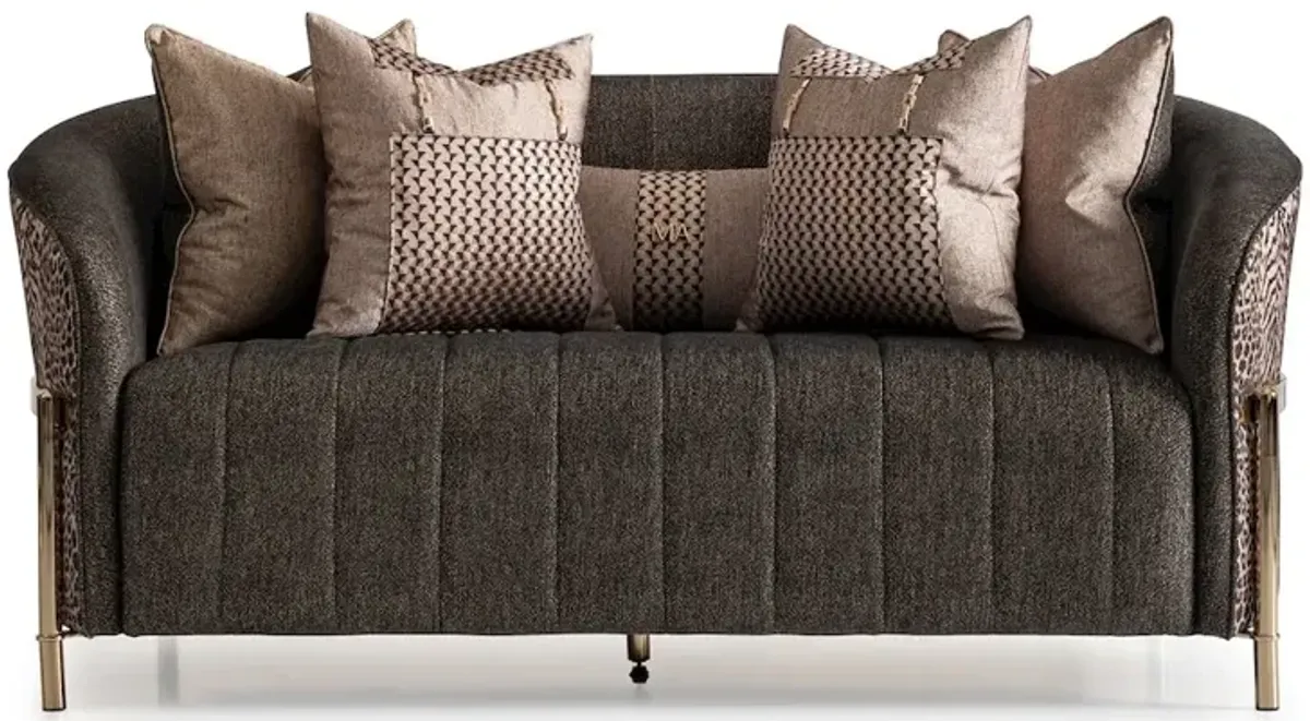 Michael Amini Lisbon Loveseat - Onyx/Gold