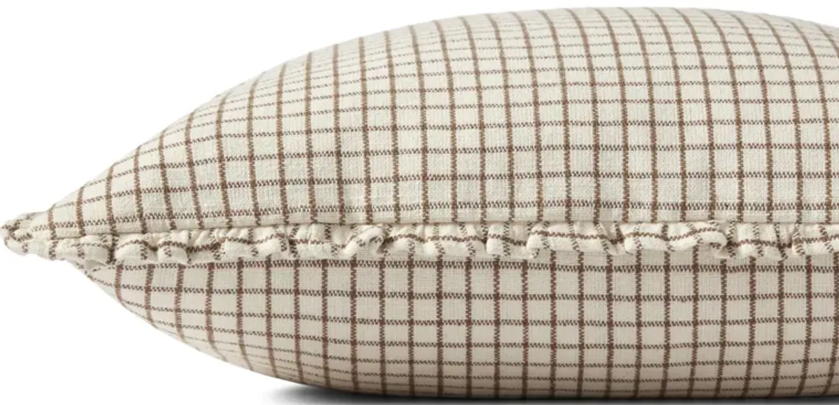 Dinah PCJ0012 Ivory /Earth 22''x22'' Polyester Pillow by Chris Loves Julia x Loloi