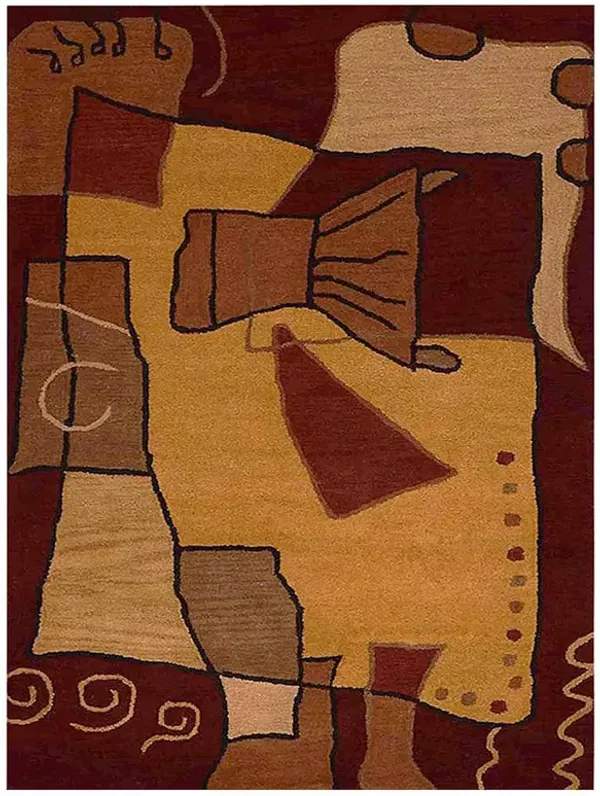 RUGSOTIC CARPETS HAND TUFTED WOOL ECO-FRIENDLY AREA RUGS  - 8'x11', Rectangle Shape, Multicolor, Abstract Modern Design, High Pile Thick Handmade Area Rugs for Living Room, Bed Room (K00694)