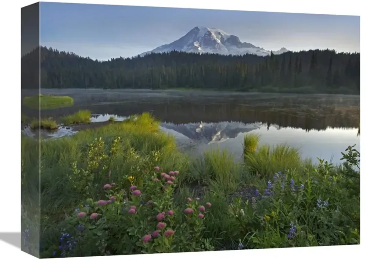 Mount Rainier and Reflection Lake, Mount Rainier National Park, Washington-Canvas Art-16x12