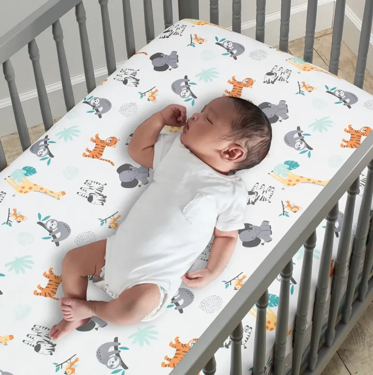 Bedtime Originals Mighty Jungle Animals 3-Piece Baby Nursery Crib Bedding Set