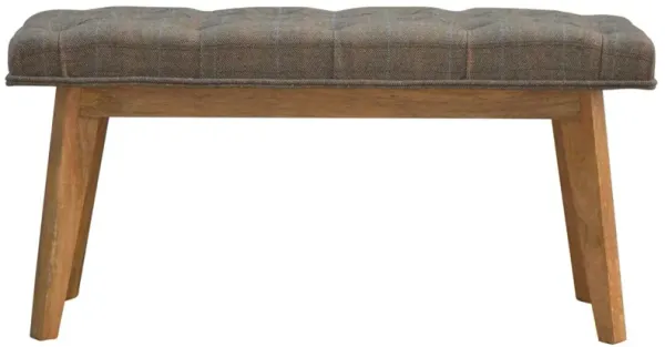 Solid Wood Multi Tweed Deep Button Hallway Bench