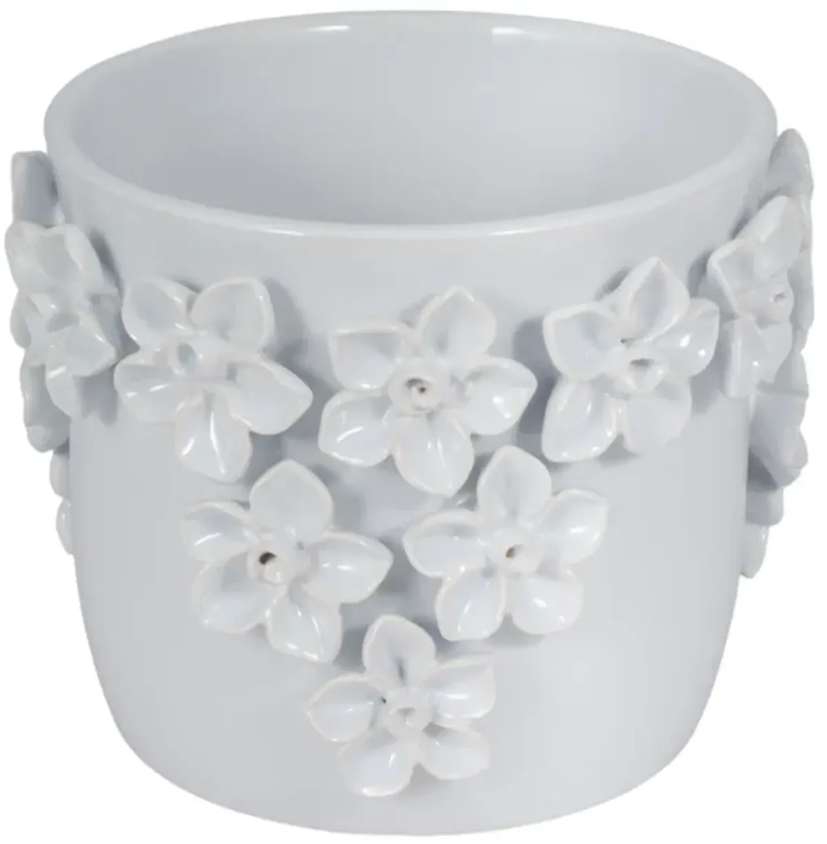 7" Floral Applique Planter