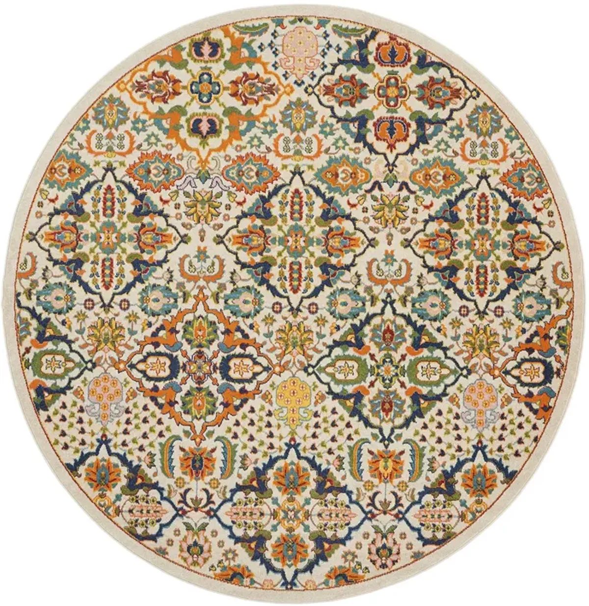 Allur ALR03 Ivory/Multicolor 5'3" x Round Rug