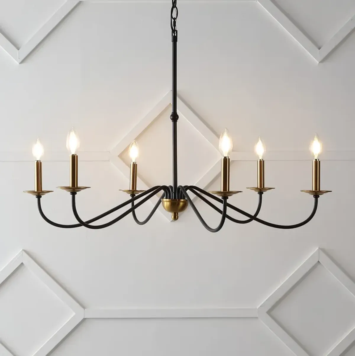 Wicklow 6-Light Bohemian Farmhouse Iron LED Chandelier