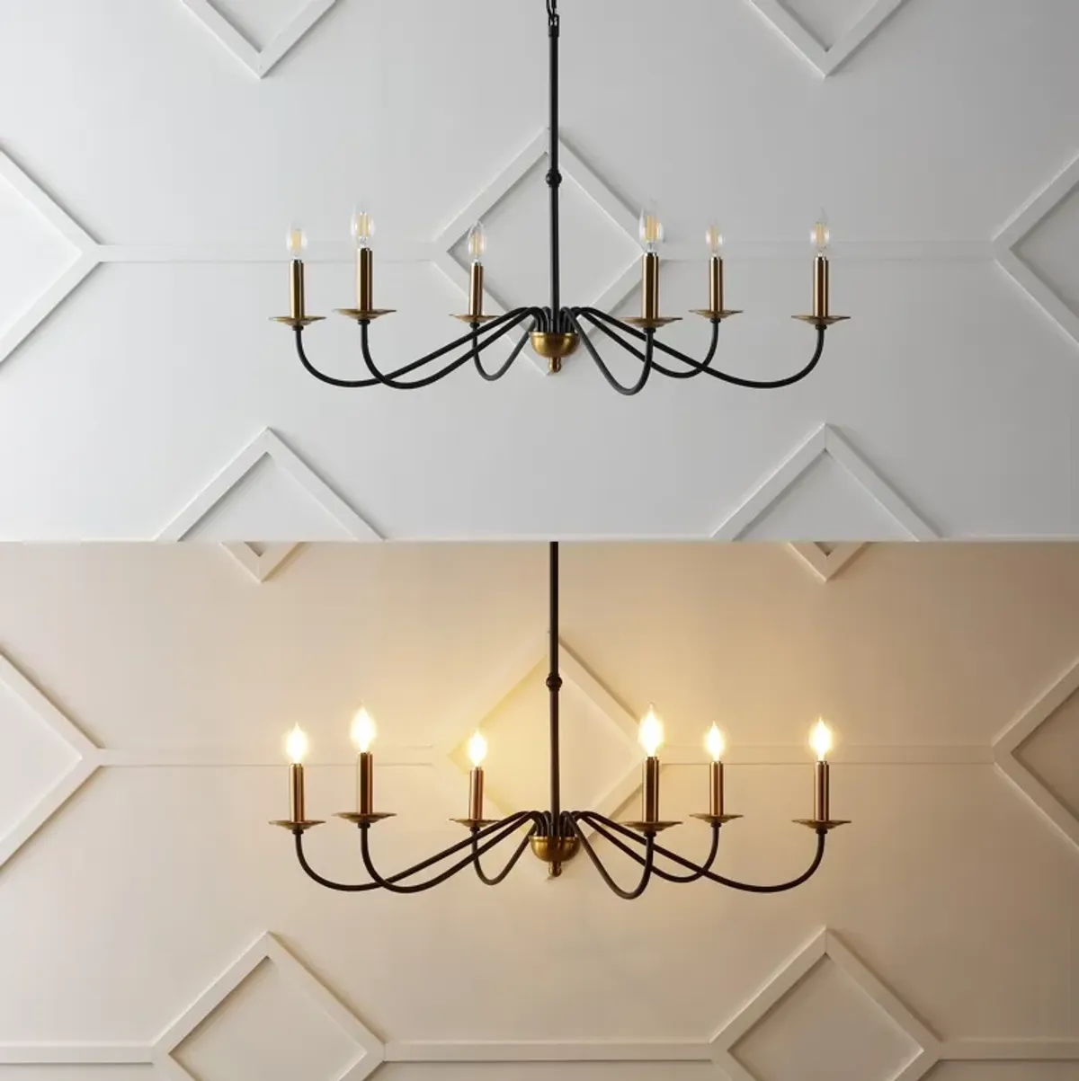 Wicklow 6-Light Bohemian Farmhouse Iron LED Chandelier