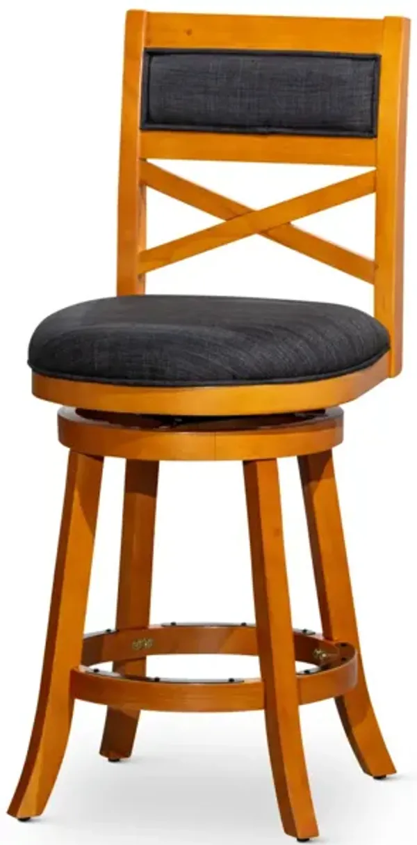 Streamdale 30" X-Back Swivel Bar Stool, Charcoal