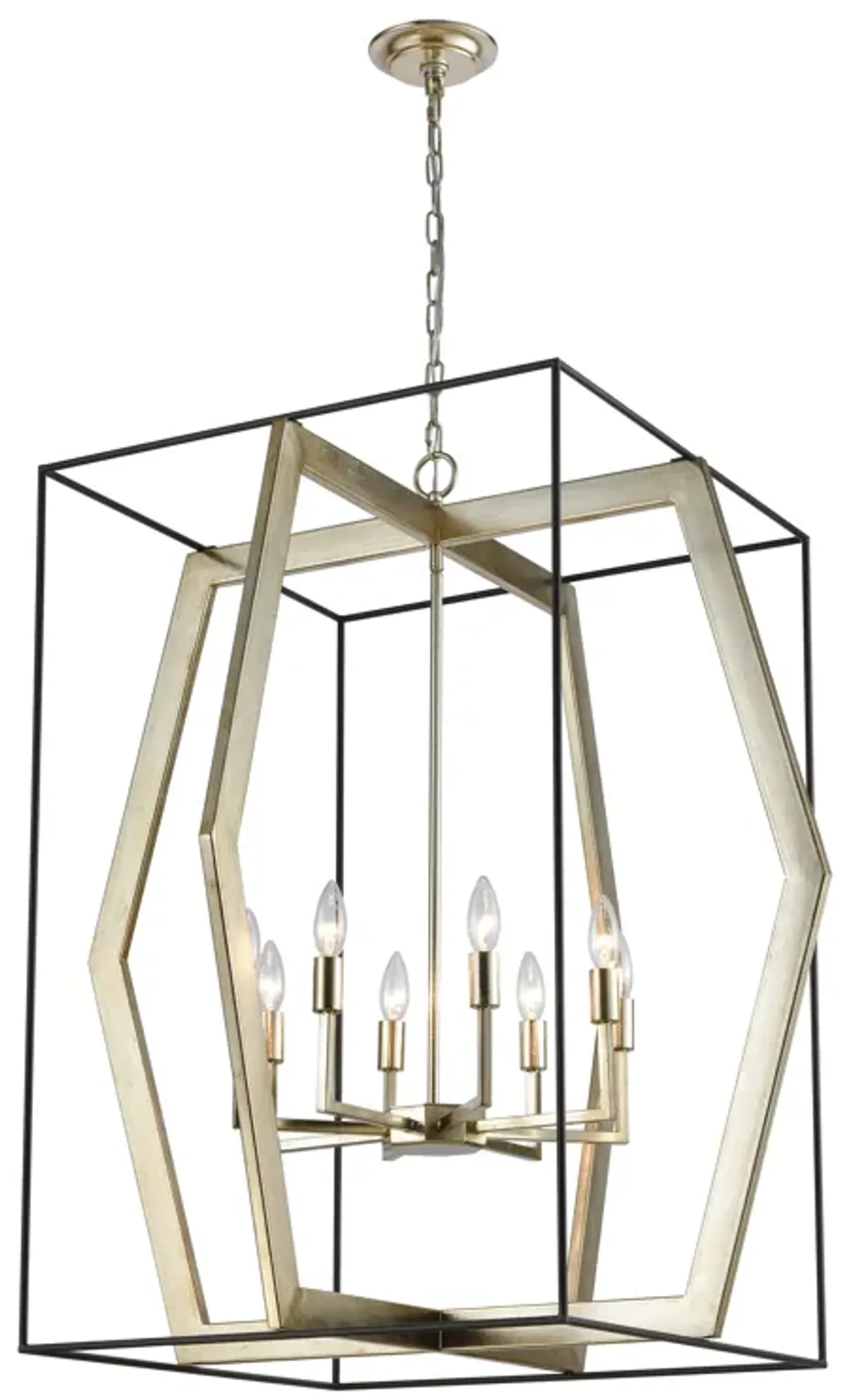 Mixed Geometries 32'' Wide 8-Light Pendant