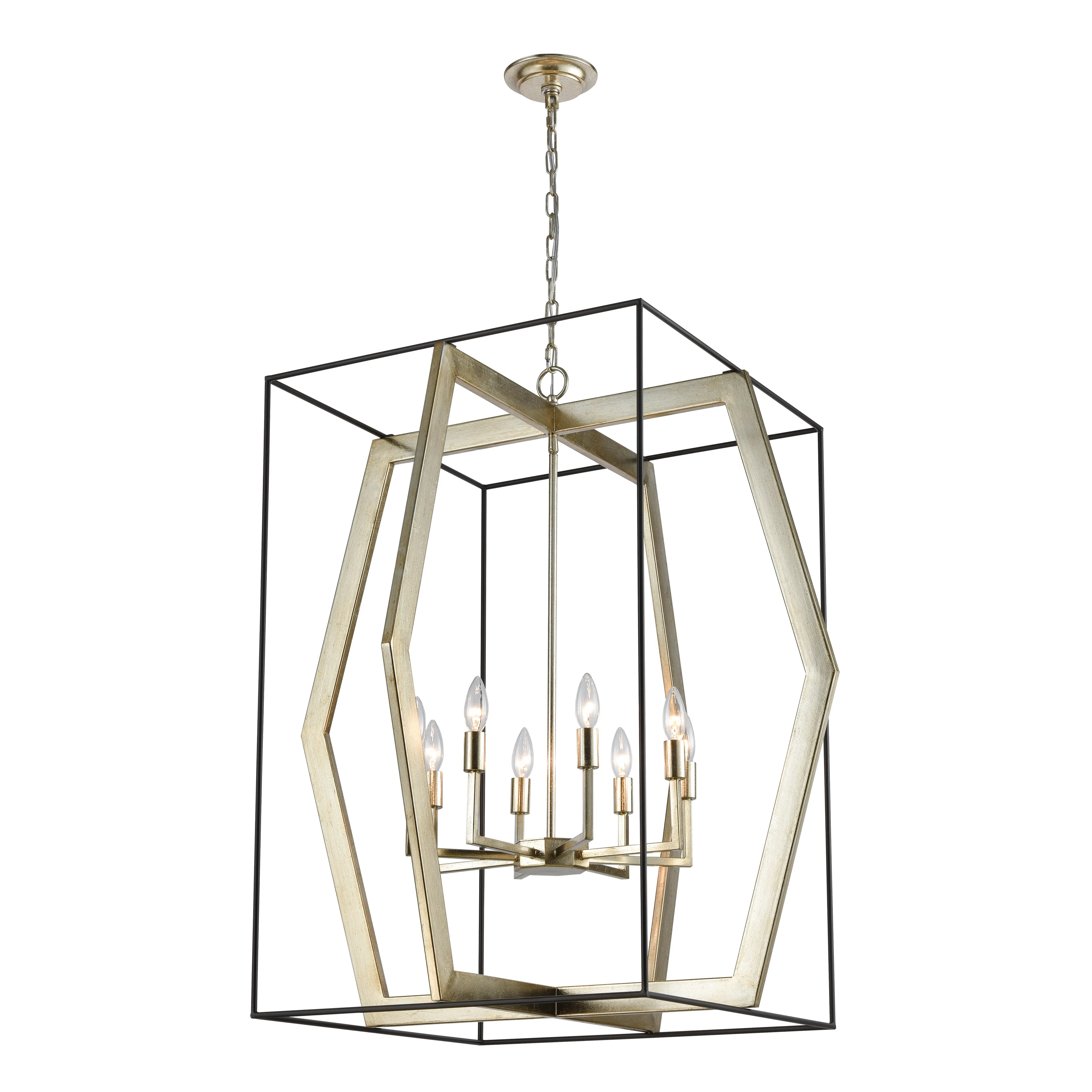 Mixed Geometries 32'' Wide 8-Light Pendant