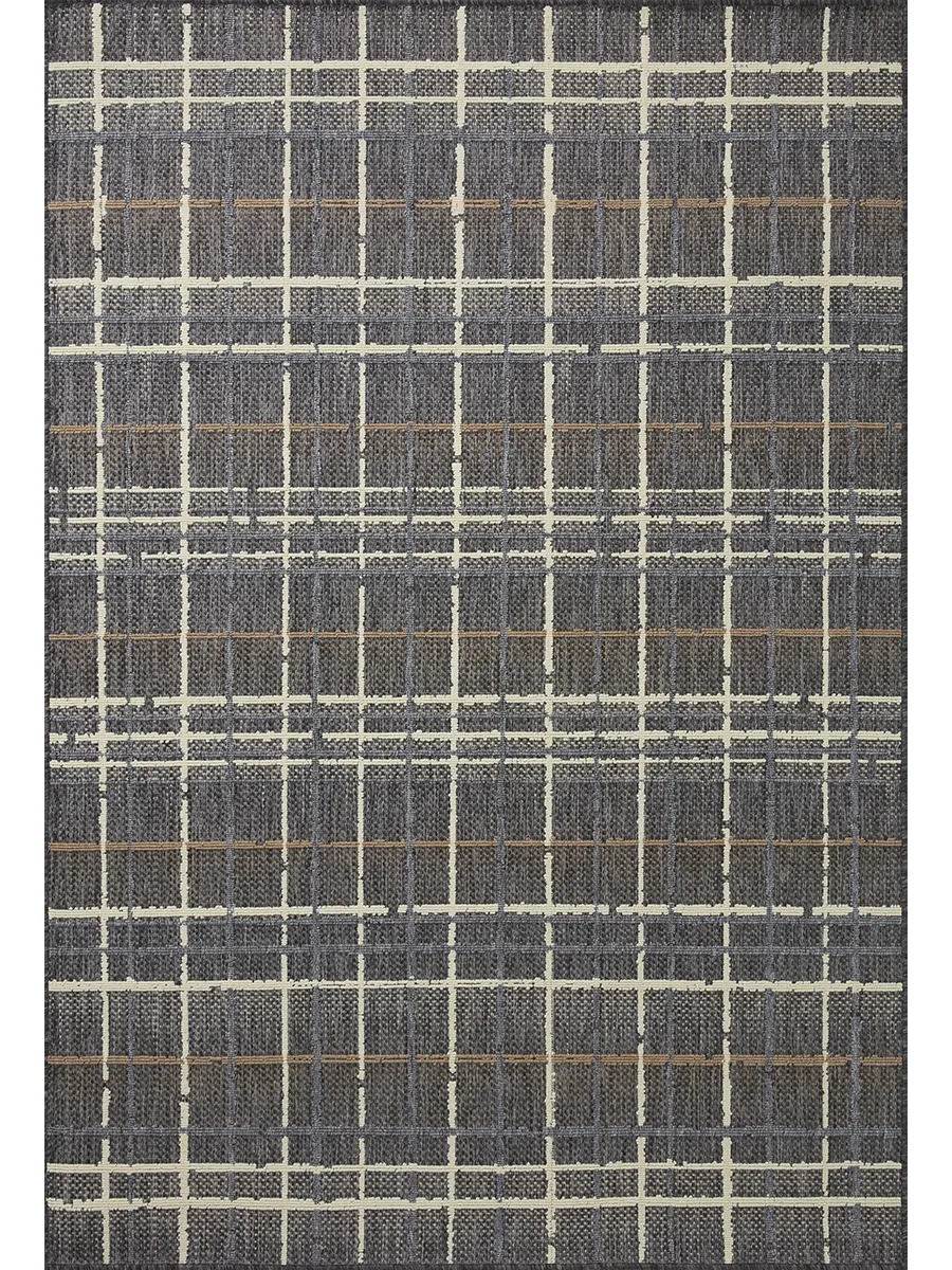 Rainier RAI11 Charcoal/Multi 5'3" x 7'7" Rug