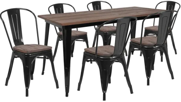 Metal/Wood Colorful Table and Chair Sets