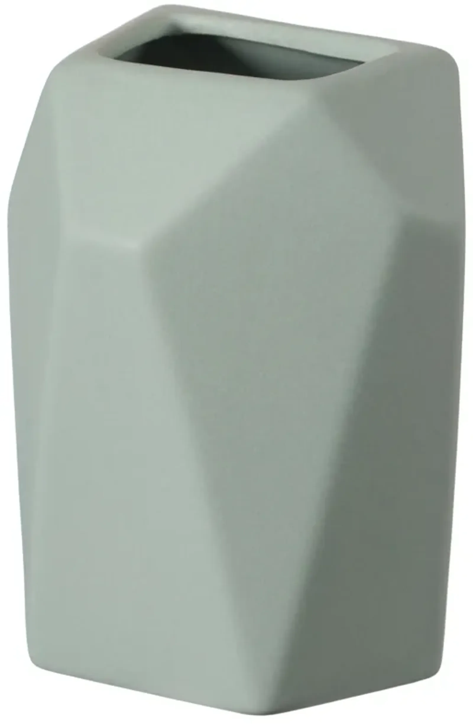 8" H Decorative Ceramic Multi Paned Vase, Modern Style Centerpiece Table Vase White, Medium