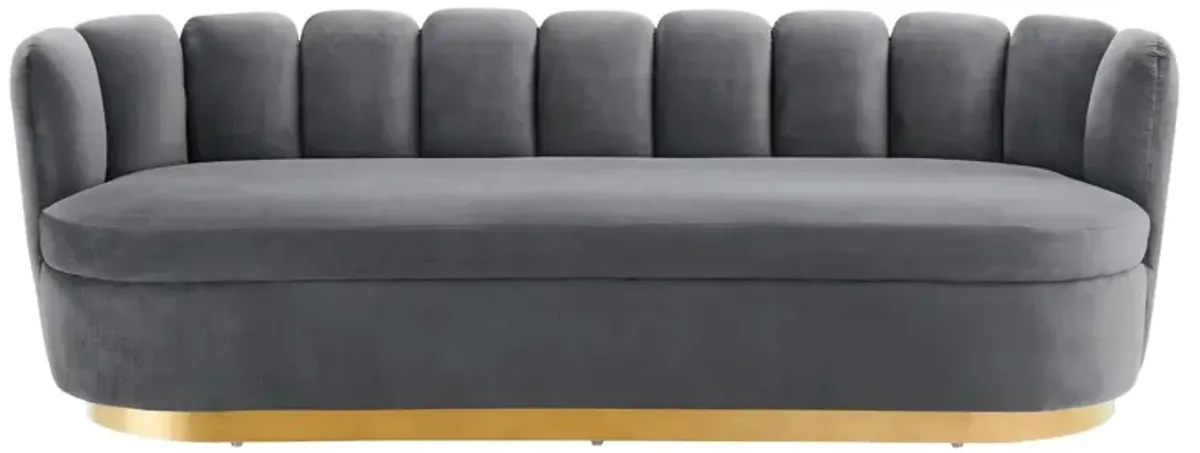 Victoria Channel Tufted Performance Velvet Sofa