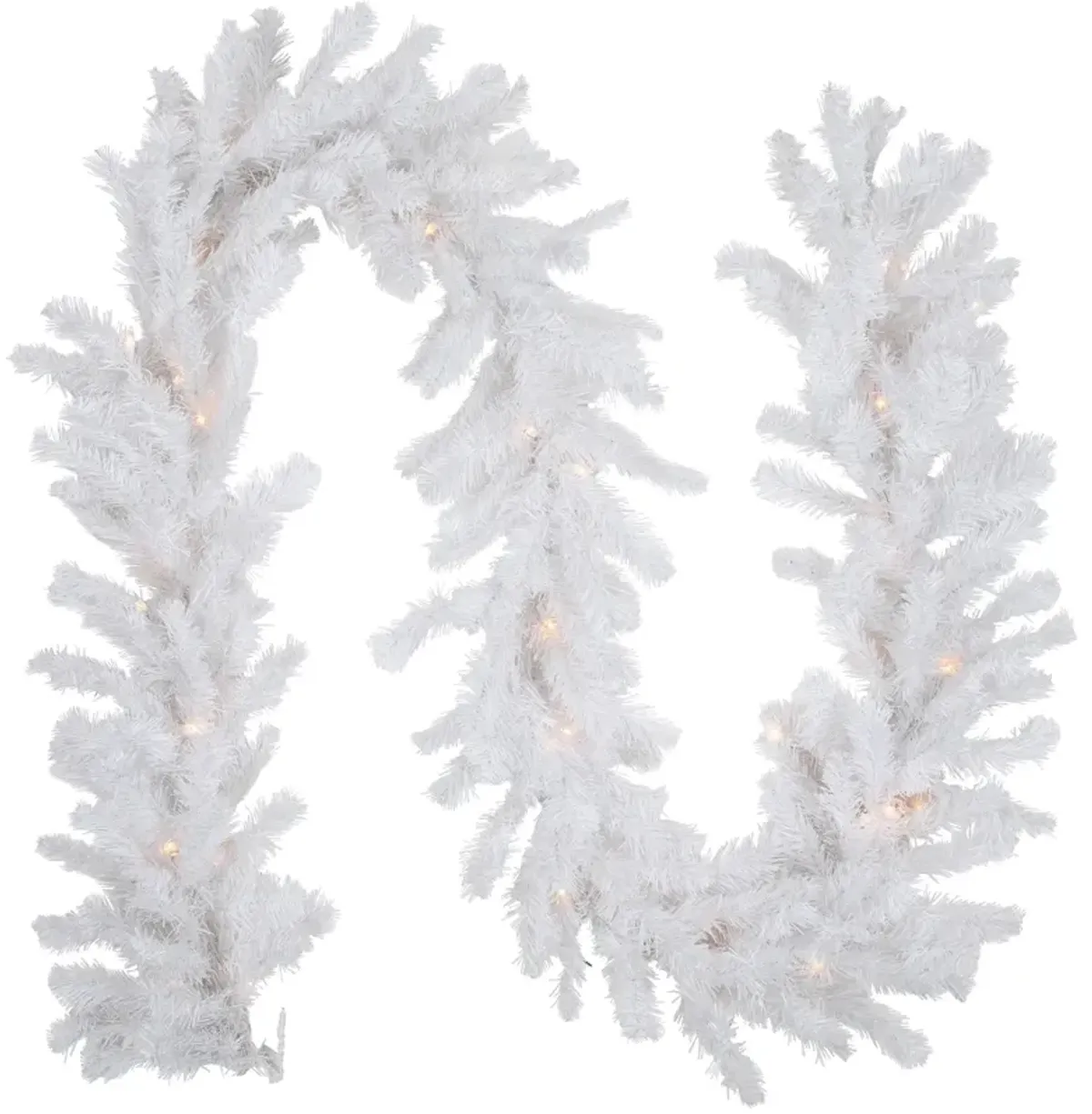 9' x 8" Pre-Lit Snow White Artificial Christmas Garland  Clear Lights