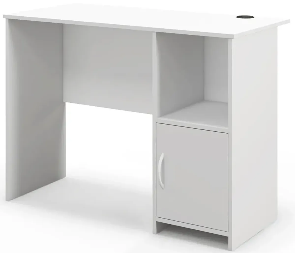 Modern Computer Desk with Cabinet-White