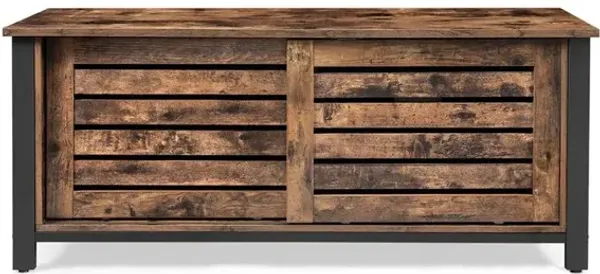 Hivvago Rustic Brown Industrial Media TV Cabinet with Shelf
