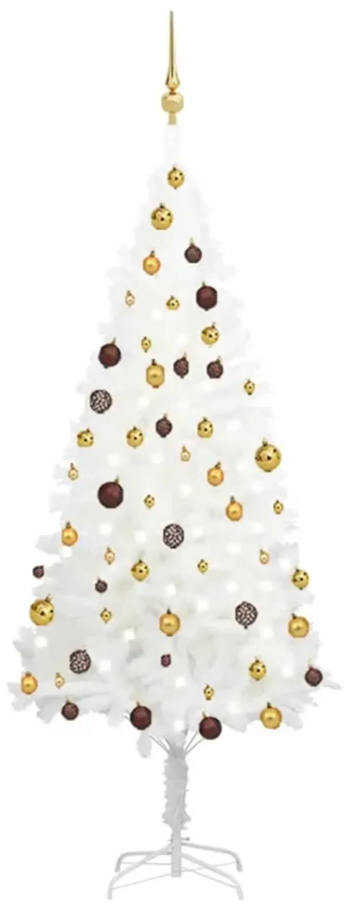 vidaXL Artificial Christmas Tree with LEDs&Ball Set White 70.9"