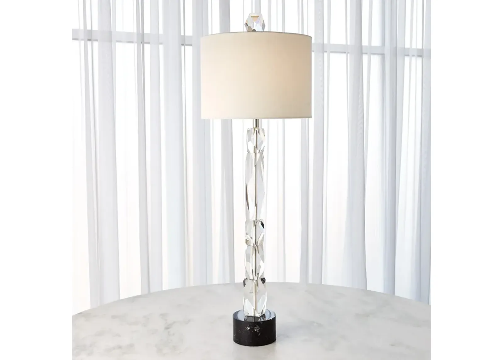 Facette Lamp with Black Marble Base