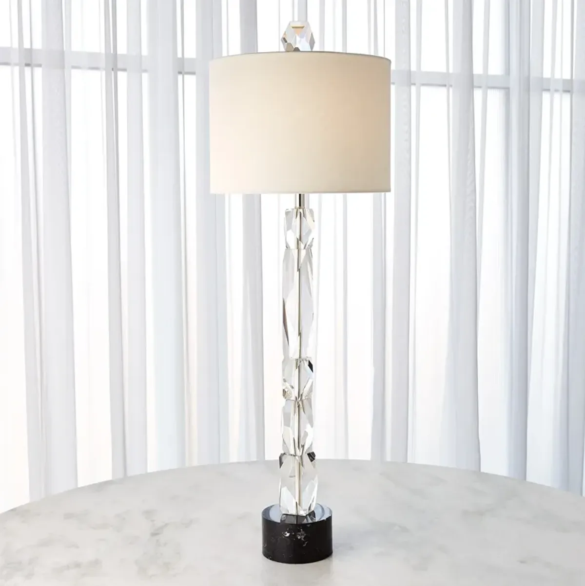 Facette Lamp with Black Marble Base