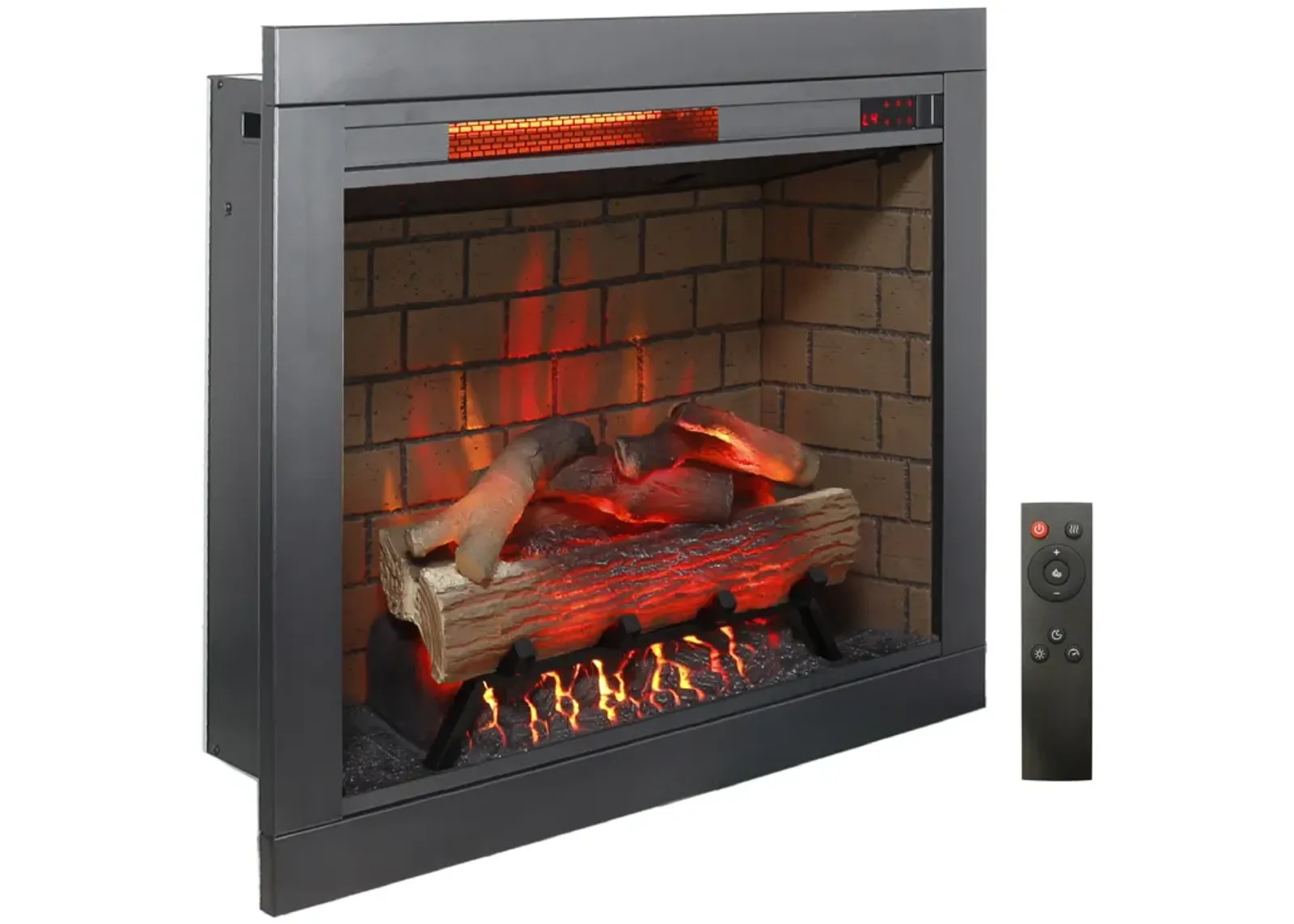 MONDAWE 28 Inch Infrared Electric Fireplace Insert, Touch Panel Home Decor Heater, Smokeless Firebox With Trim Kit