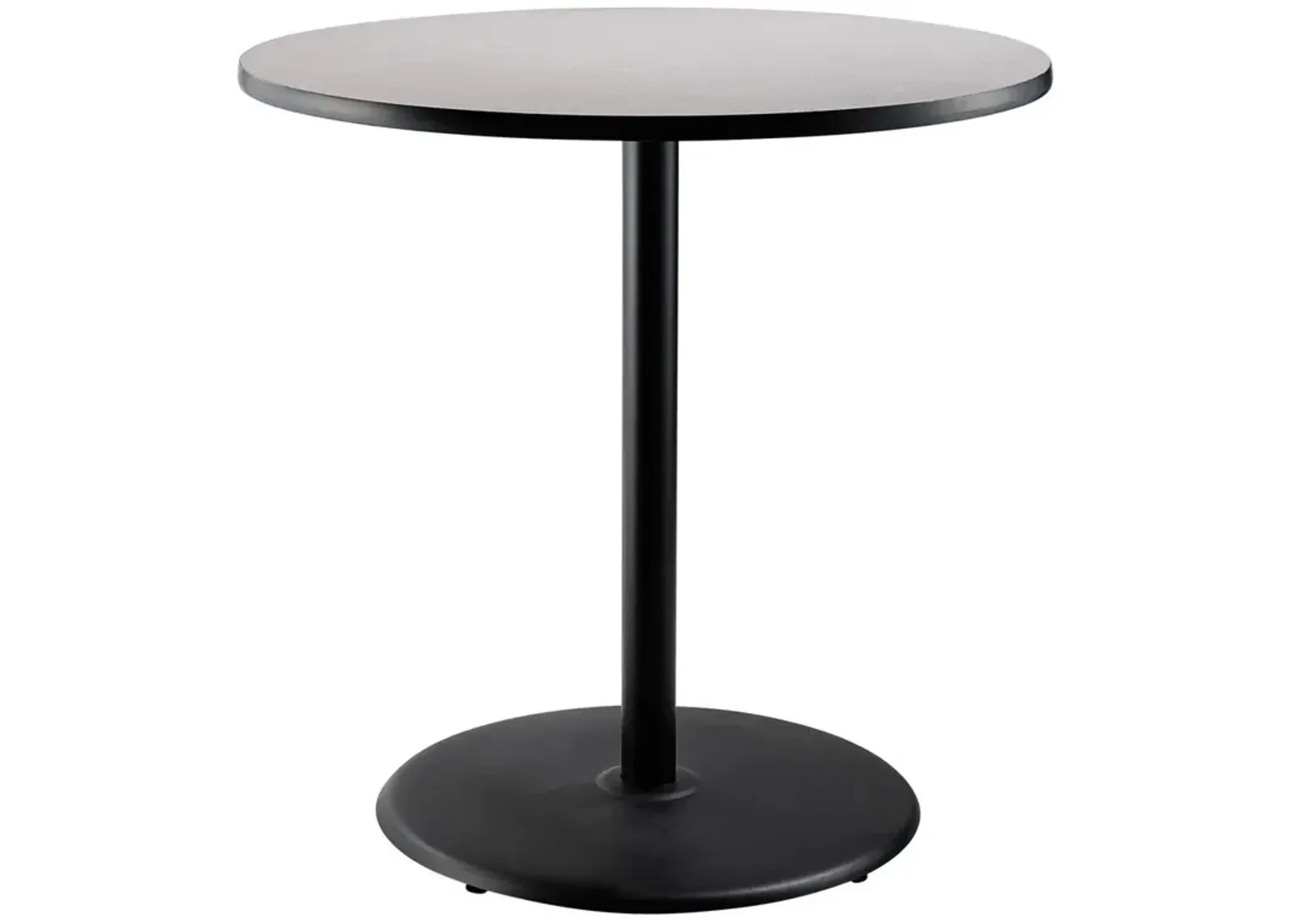 NPS® Café Table, 36" Round, Round Base, 42" Height, Particleboard Core/T-Mold, Grey