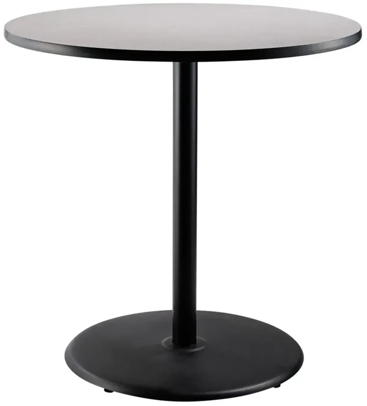 NPS® Café Table, 36" Round, Round Base, 42" Height, Particleboard Core/T-Mold, Grey