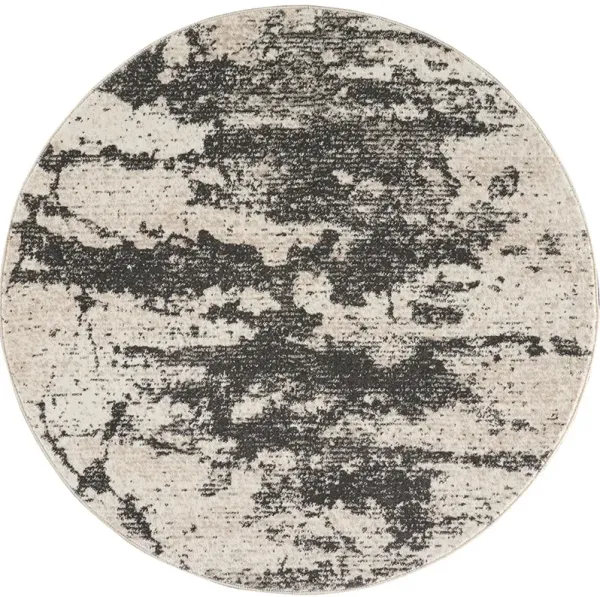 Maxell MAE07 Ivory/Gray 5'3" x Round Rug