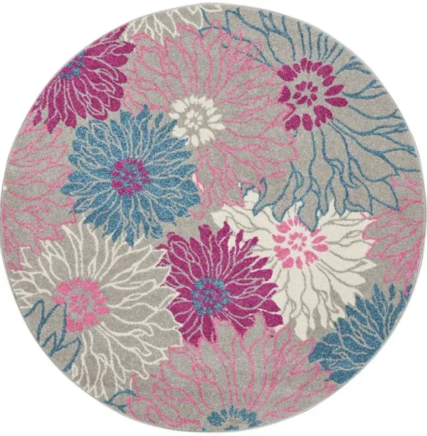 Passion PSN17 Gray 4' x Round Rug