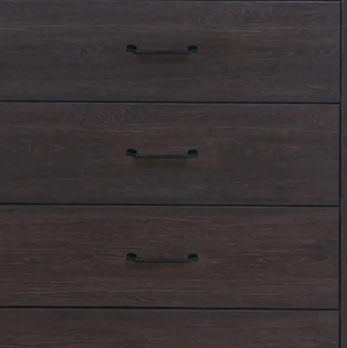 Chest with 5 Drawers and Grain Details, Dark Brown-Benzara