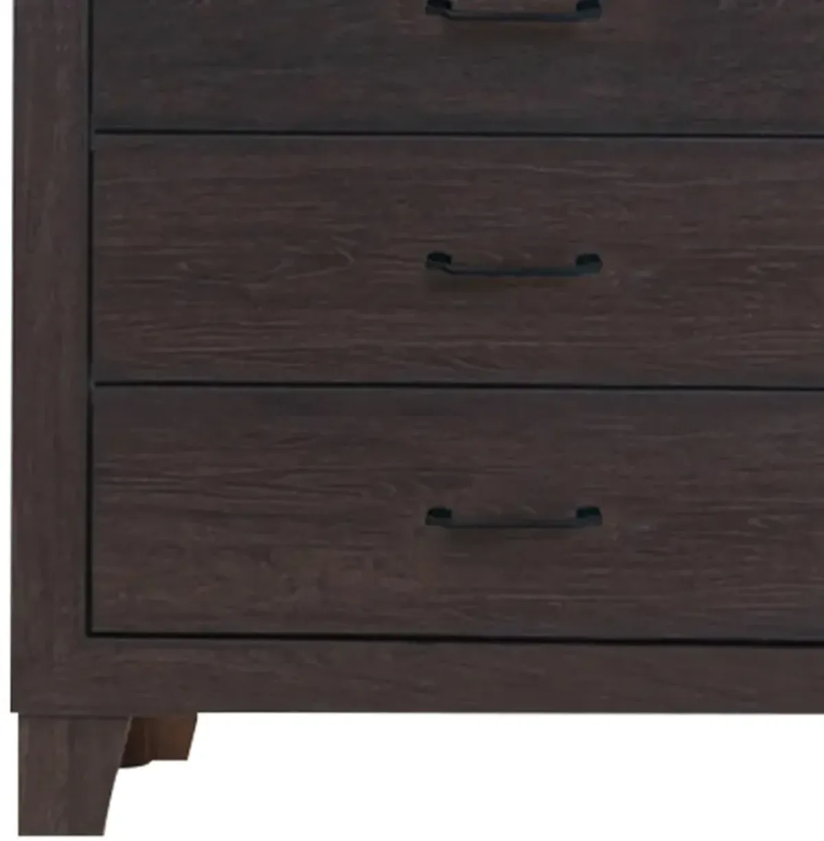 Chest with 5 Drawers and Grain Details, Dark Brown-Benzara