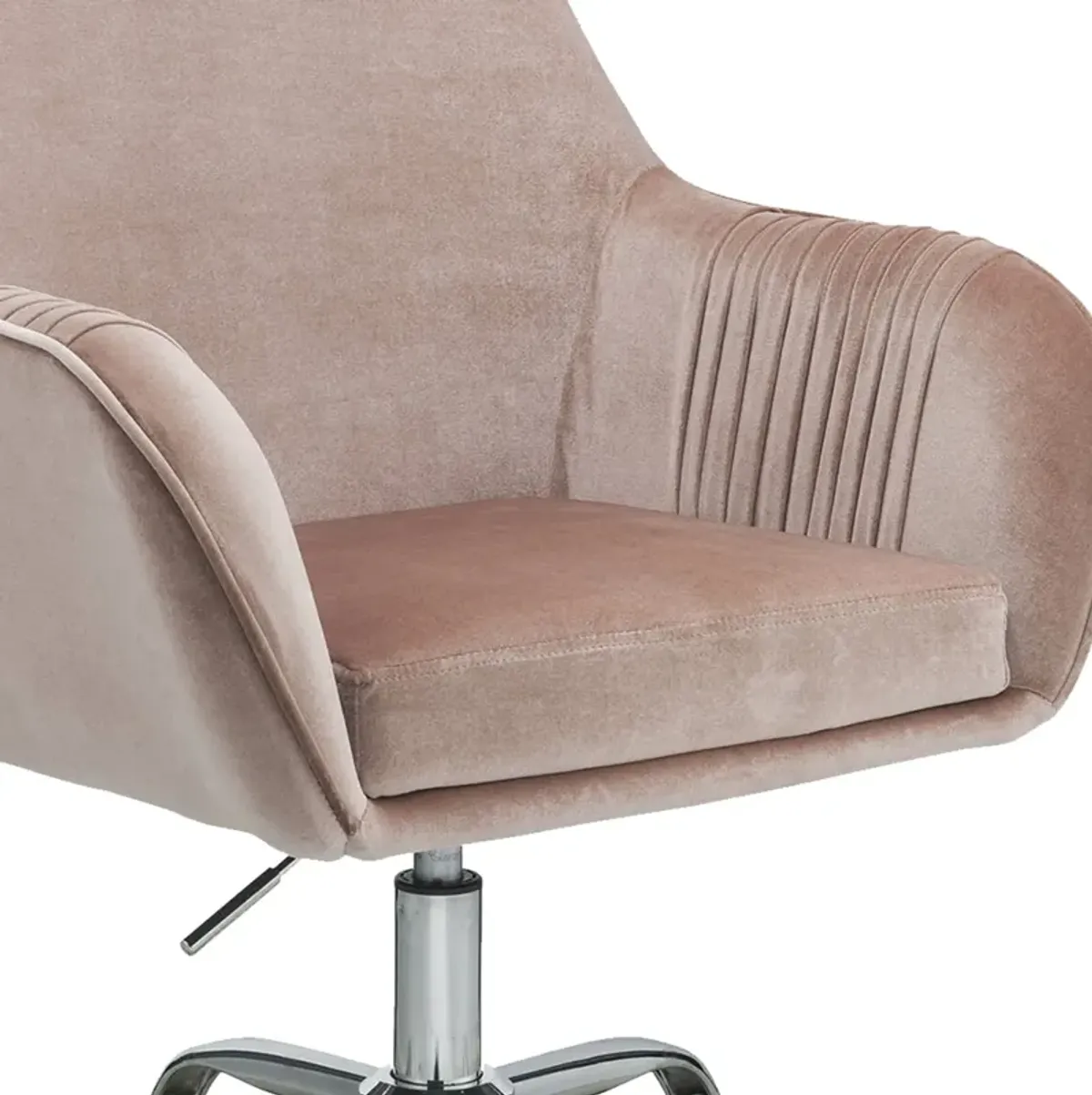 92504 Office Chair - Peach Velvet & Chrome