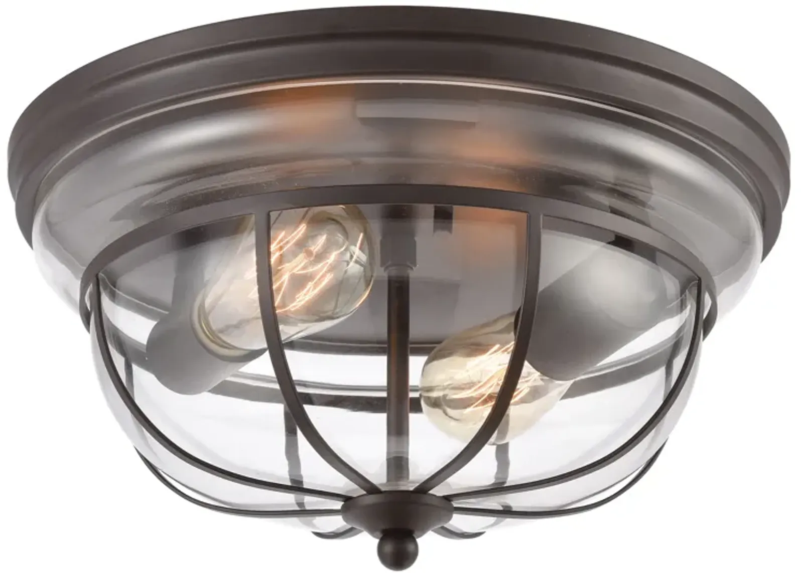 Manhattan Boutique 13'' Bronze Wide 2-Light Flush Mount