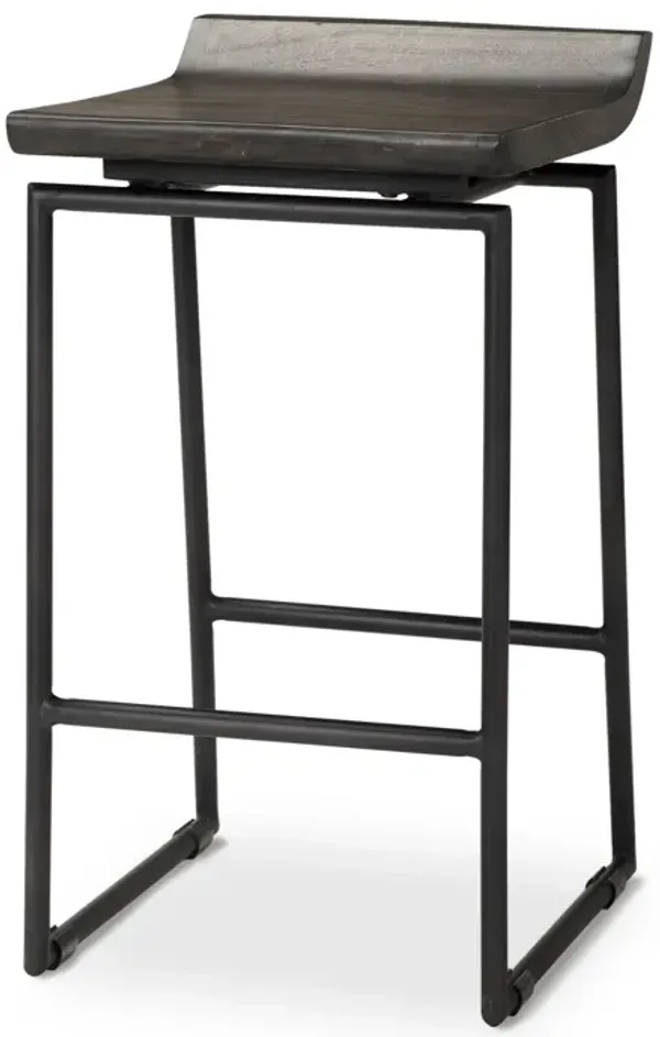 Givens 24.25" Wood Seat Stool