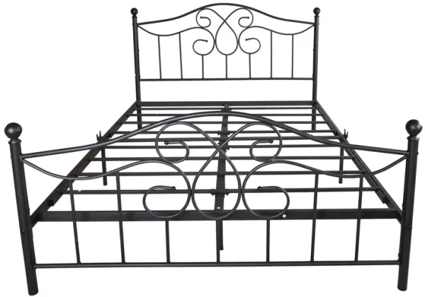 Hivvago Queen Sized Slat Supported Premium Bedframe with Vintage Headboard