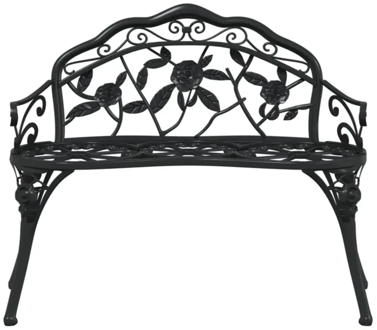 vidaXL Patio Bench 39.4" Cast Aluminum Black