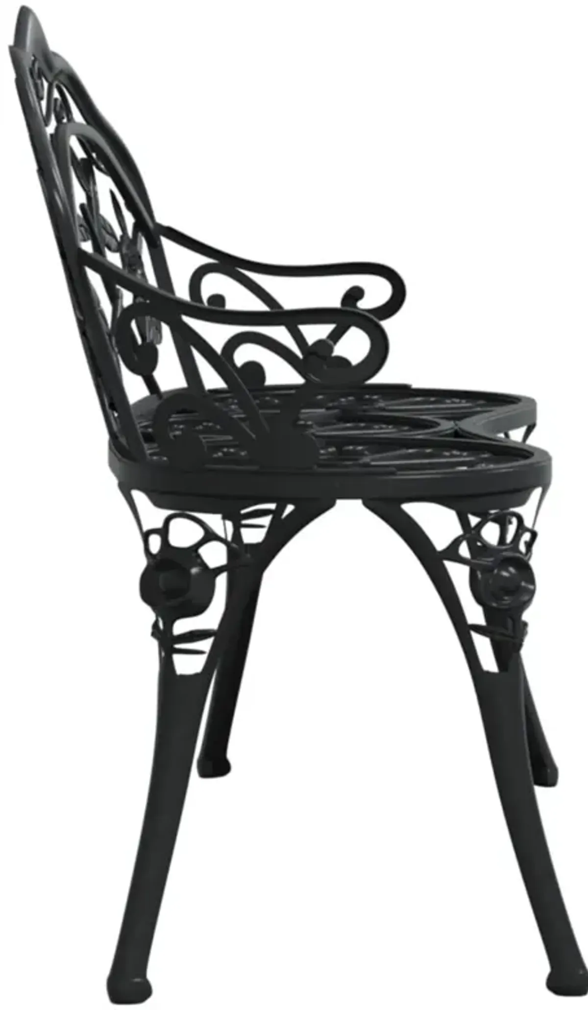 vidaXL Patio Bench 39.4" Cast Aluminum Black