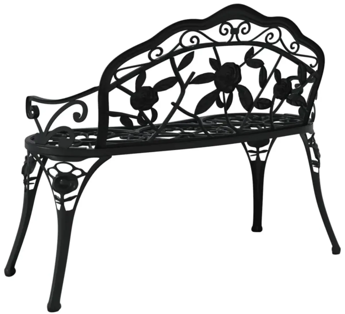 vidaXL Patio Bench 39.4" Cast Aluminum Black