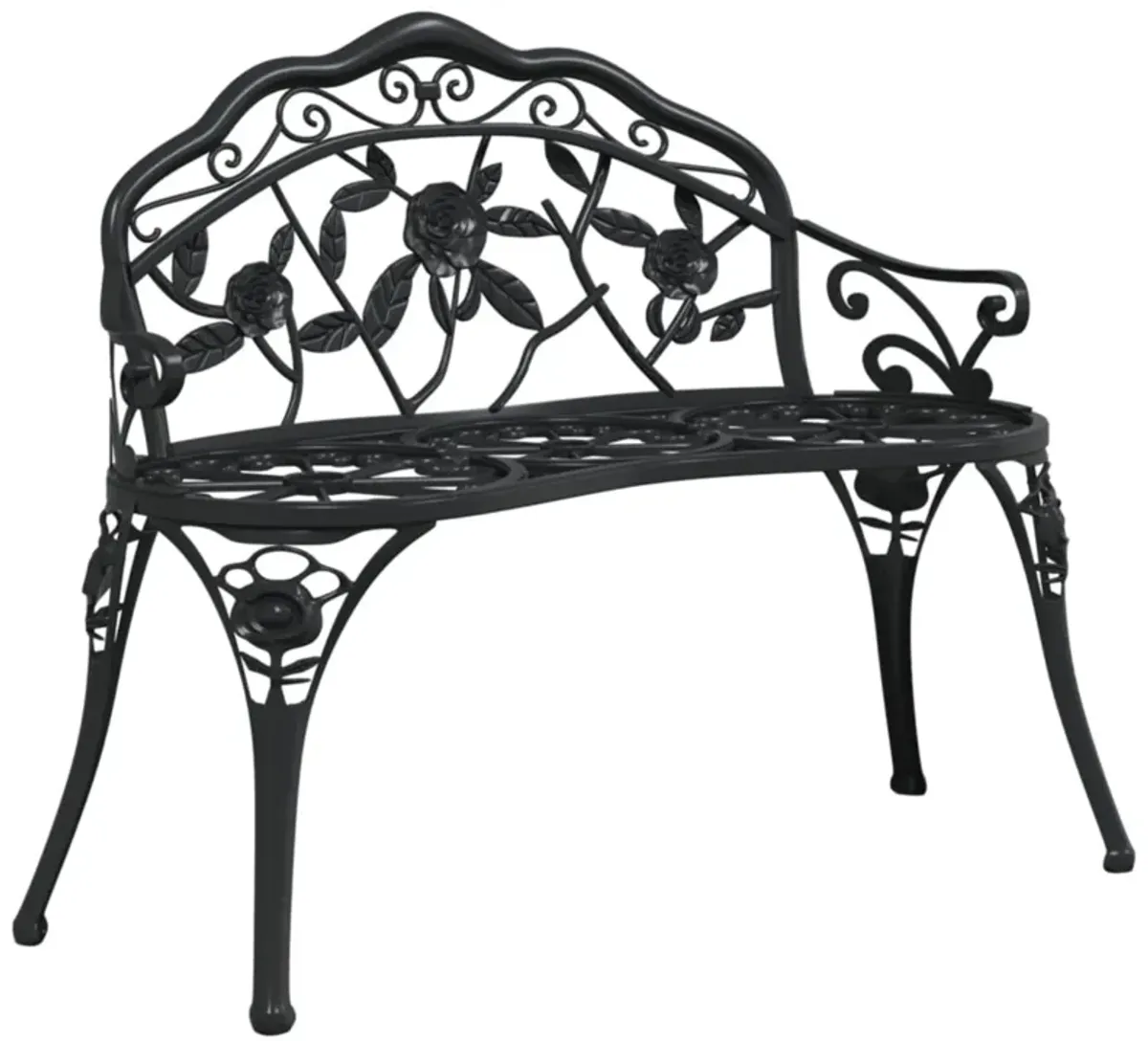 vidaXL Patio Bench 39.4" Cast Aluminum Black