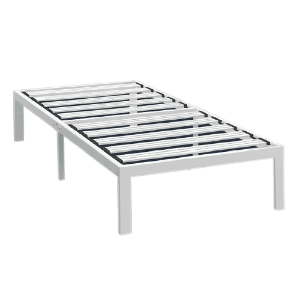 Hivvago Twin XL Modern Heavy Duty Metal Platform Bed Frame in White