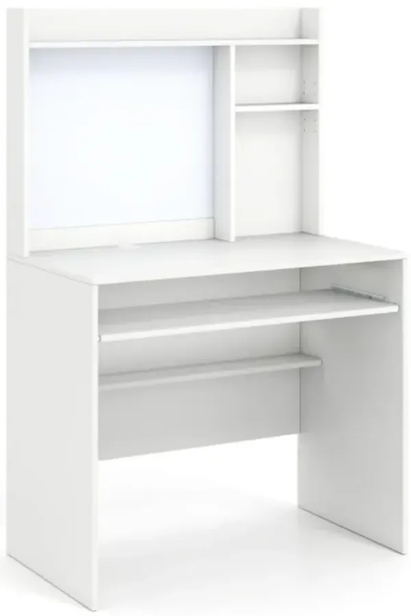 Hivvago Compact Office Computer Desk with Hutch Magnetic Whiteboard
