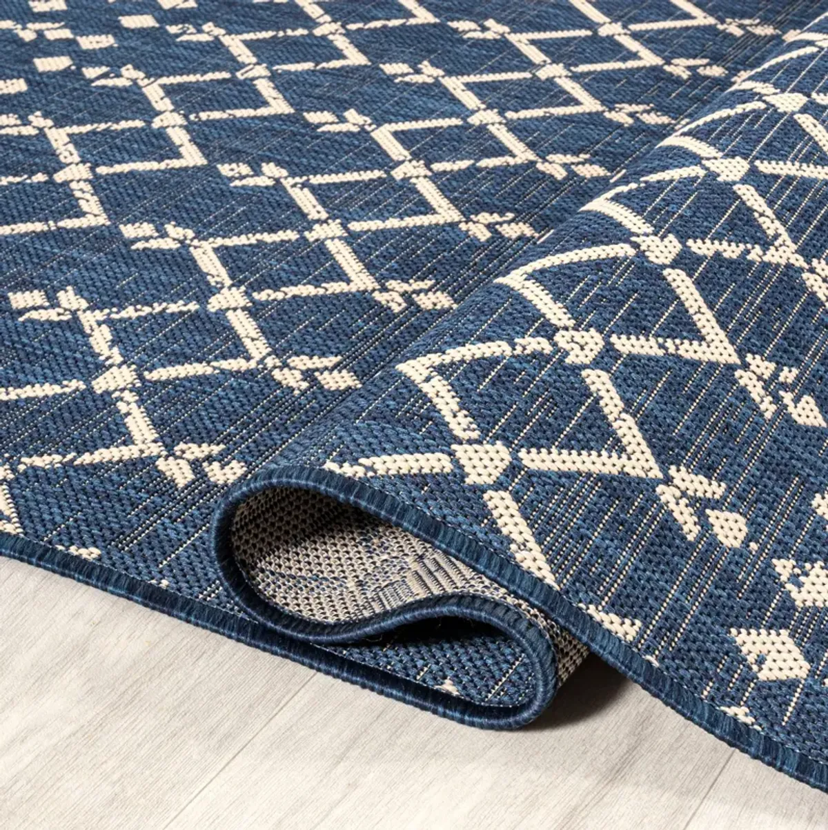 Ourika Moroccan Geometric Textured Weave Indoor/Outdoor Runner Rug